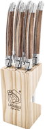 Lou Laguiole Steakové nože Premium Line Wood ABS, 6 ks, nerez, dřevěný blok - Knife Set