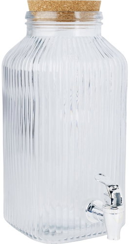 Cosy & Trendy Raya Beverage Dispenser with Tap, Cork Stopper, Clear 3.35L - Zásobník na nápoje - Main image