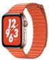 COTEetCI kožený magnetický remienok Loop Band pre Apple Watch 38 / 40 / 41 mm oranžový - Remienok na hodinky