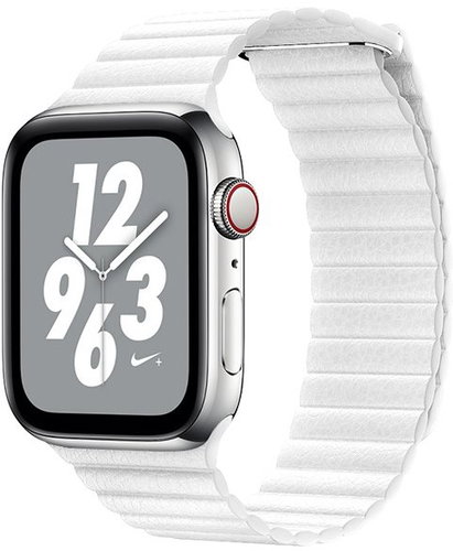 COTEetCI Loop Band Leather Magnetic Strap for Apple Watch 38/40/41mm White - Watch Strap - Main image