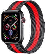 COTEetCI Steel Magnetic Strap for Apple Watch 42/44/45/Ultra 49mm Black/Red - Watch Strap