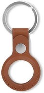COTEetCI Anti-theft Leather Case for Apple AirTag, Brown - AirTag Key Ring