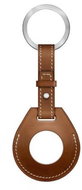 COTEetCI H-series Leather Key Case for Apple AirTag, Brown - AirTag Key Ring
