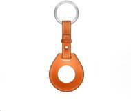 COTEetCI H-series Leather Key Case for Apple AirTag, Orange - AirTag Key Ring