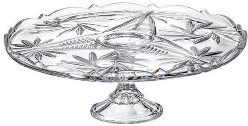 Bohemia Crystal Nova Pinwheel Plate on Foot 310mm - Plate - Main image