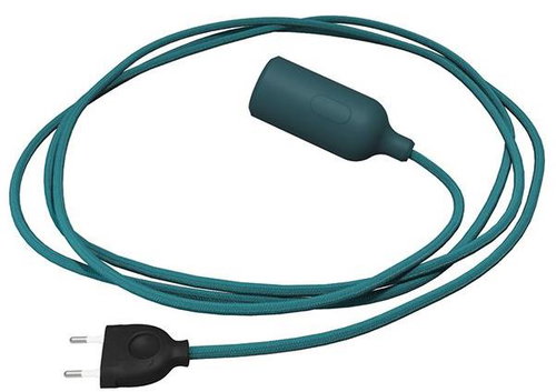 Creative Cables silicone socket lamp with switch Snake blue - Table Lamp - Main image