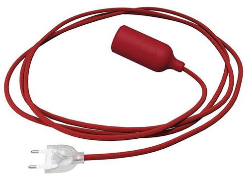 Creative Cables silicone socket lamp with switch Snake red - Table Lamp - Main image