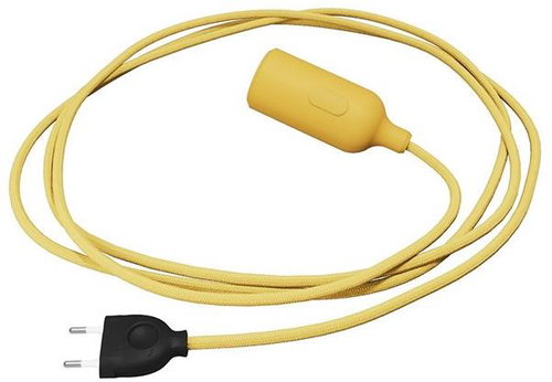 Creative Cables silicone socket lamp with switch Snake yellow - Table Lamp - Main image