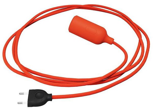 Creative Cables silicone socket lamp with switch Snake orange - Table Lamp - Main image