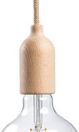 Creative Cables Wooden Socket E27 Wood Style Natural Wood - Lightbulb Socket