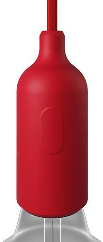 Creative Cables Silicone E27 socket with switch Silicone Color red - Lightbulb Socket - Main image
