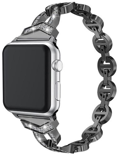 Case4mobile Řemínek Crystal pro Apple Watch 42/44/45/49 mm - černý - Watch Strap - Main image