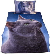 TopSheets 3D bedding 140×200+70×90 - Dark cat - Bed Linen