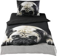 TopSheets 3D bedding 140×200+70×90 - Pug - Bed Linen