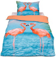 TopSheets 3D bedding 140×200+70×90 - Flamingos - Bed Linen
