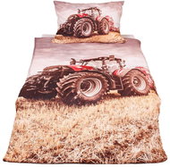 TopProstěradla 3D povlečení 140×200+70×90 - Traktor červený - Bed Linen