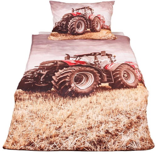 TopProstěradla 3D povlečení 140×200+70×90 - Traktor červený - Bed Linen - Main image