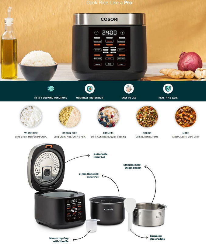 Cosori Multicooker és rizsfőző CRC 5 l