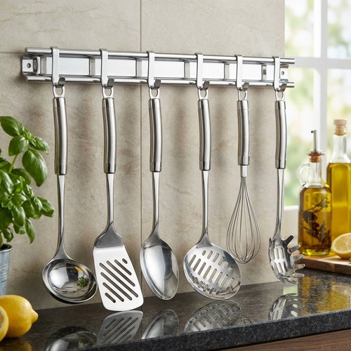 CS KOCHSYSTEME Kitchen utensils with hanging rail EXQUISITE 7pcs CS-008765 - Kitchen Utensil Set - Main image