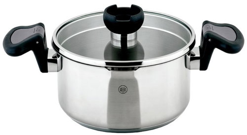 CARL SCHMIDT SOHN Stainless steel saucepan with straining lid ARON 16cm - Pot - Main image