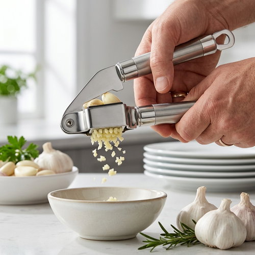 CS KOCHSYSTEME Stainless steel garlic press 20,5 cm Exquisite - Garlic Press - Main image
