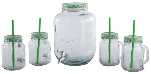CS Solingen Drink Dispenser and Glass Set 4pcs Green - Drinks Dispenser - Main image