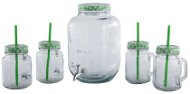 CS Solingen Getränkespender inklusive 4-teiliges Glasset - grün - Getränkeautomat 