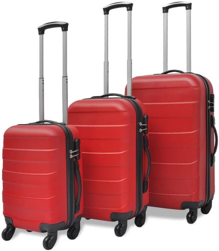 Shumee Set of three wheeled suitcases 45,5/55/66 cm, red - Case Set - Main image