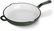 Czech Enamel Cast Iron Frying Pan Large - Magdalena, Gourmetina, leaf green - Pan