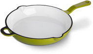 Czech Enamel Cast Iron Frying Pan Large - Magdalena, Gourmetina, grass green - Pan