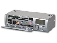 AKASA Control panel, stříbrný (silver), panel do 5.25" pozice, 21 funkcí, displej, USB, FW, SATA, au - Front Panel