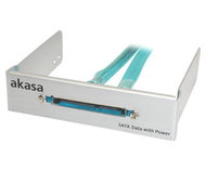 AKASA SATA-EX-BLUV, stříbrný, panel do 3.5" pozice nebo do PCI slotu s konektory pro připojení SATA  - Front Panel