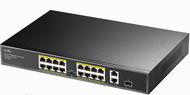 CUDY 16-Port 10/100M PoE+ Switch with 1Gigabit Uplink and 1 Gigabit Combo SFP Port 200W - Switch