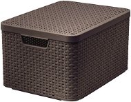 Curver Style 2 Storage Box with a Lid Rattan Look Size M - Storage Box