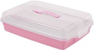 CURVER PARTY BOX Rectangular Tray with Cover, 45 x 11.1 x 29.5cm, Pink - Tray
