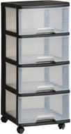 Curver Shelf with drawers black 4 × 20 l, width 37 cm - Shelving Unit