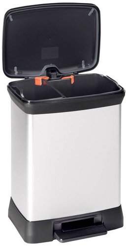 Curver Deco Bin 18L+10L, Silver - Rubbish Bin - Main image