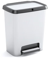 Curver Compatta Style Recycled Steel Waste Bin 12 + 12L, Silver - Rubbish Bin