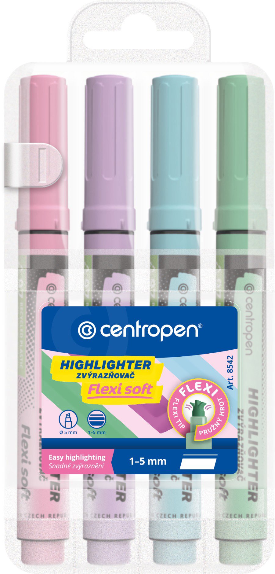 Centropen 8542/4 Highlighter Flexi Soft Szövegkiemelő tokban
