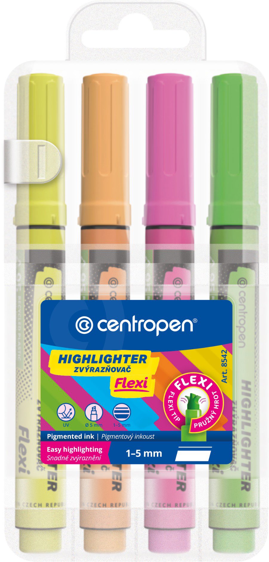 Centropen 8542/4 Flexi Szövegkiemelő szett tokban