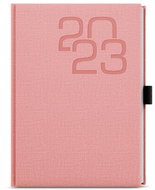 Baloušek tisk denní diář David Fabric A5 růžová 2023 - Diář