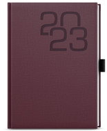 Baloušek tisk denní diář David Fabric A5 bordó 2023 - Diář