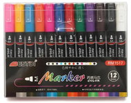Vikpap Popisovače akrylové 12 barev hrot 2-3mm Pastel - Markers
