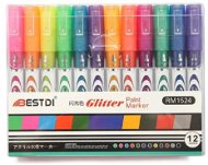 Vikpap Popisovače akrylové 12 barev hrot 2-3mm Glitter - Markers