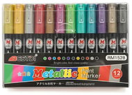 Vikpap Popisovače akrylové 12 barev hrot 1-2mm Metalic - Markers
