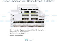 CISCO CBS250 Smart 8-port GE, Desktop, Ext PSU - Switch