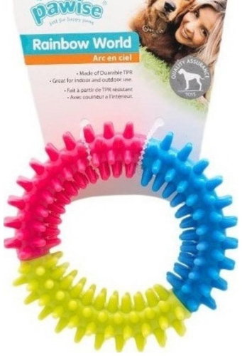 Pawise Rainbow rubber ring - 10cm - Dog Toy - Main image