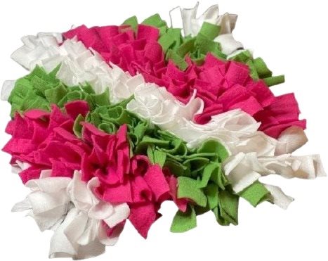 Sniffing rug Pink-white-green Size: 45x30cm - Snuffle Mat - Main image