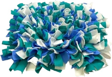 Sniffing rug Blue-white-turquoise Size: 60x50cm - heart shape - Snuffle Mat - Main image