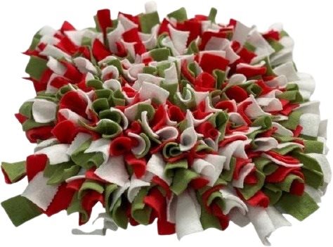 Sniffing rug Red-green-white Size: 60x50cm - heart shape - Snuffle Mat - Main image